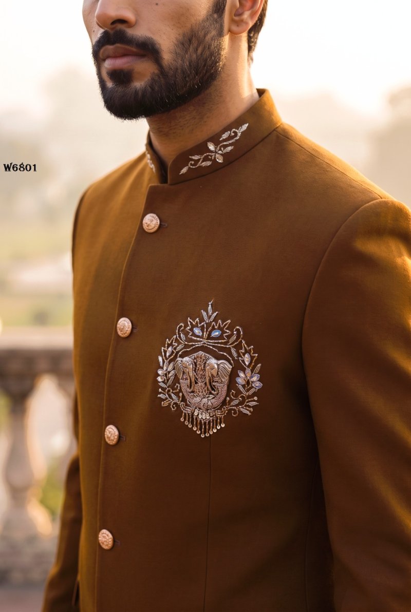 Outluk Wedding Vol 68 Lachaka Hand Work Mens Jodhpuri Suit